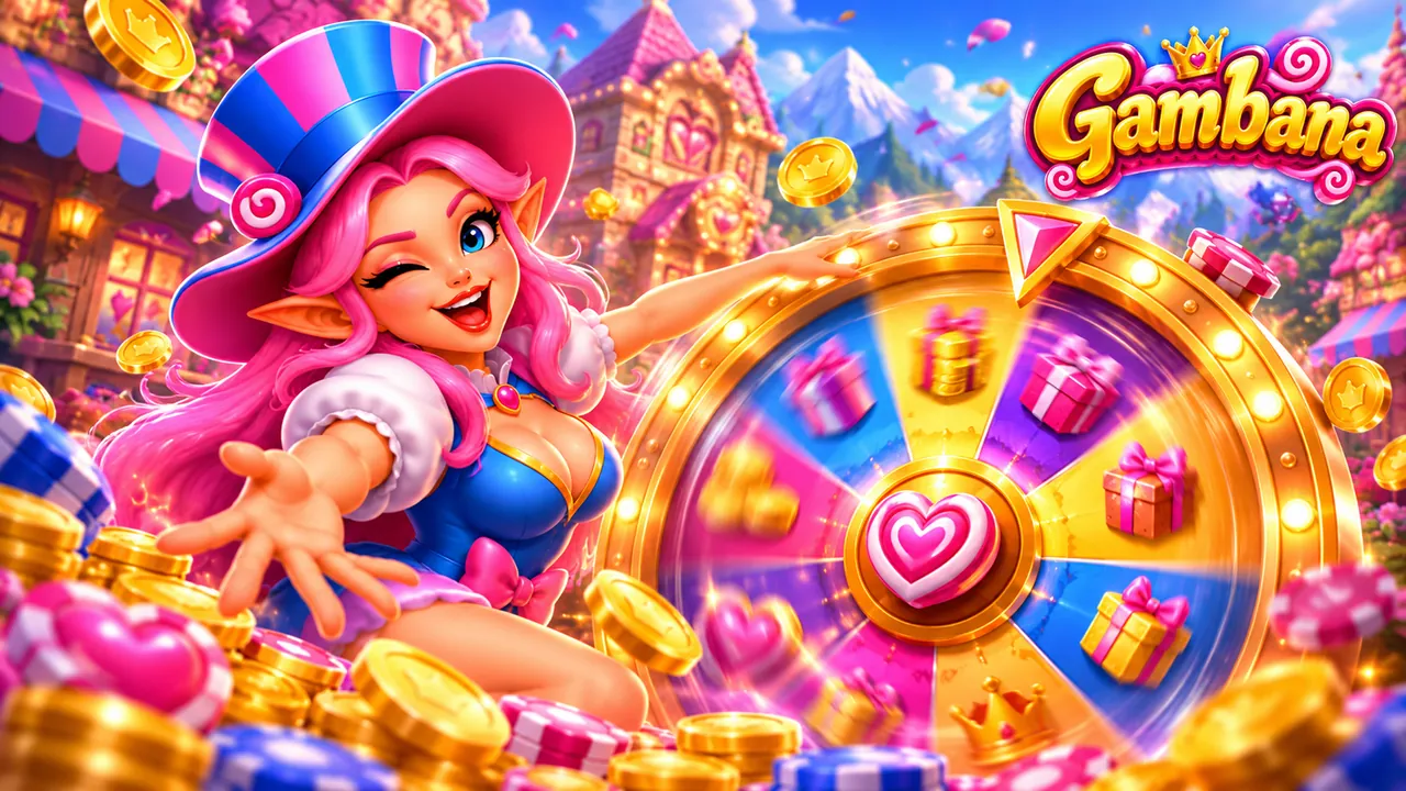Gambana mascot spinning the bonus wheel